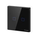 resigilat intrerupator inteligent cu touch sonoff t3 eu tx, wireless + rf 433, 2 canale, compatibil ios/android, amazon alexa/go