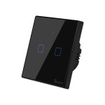 resigilat intrerupator inteligent cu touch sonoff t3 eu tx, wireless + rf 433, 2 canale, compatibil ios/android, amazon alexa/go
