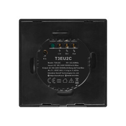 resigilat intrerupator inteligent cu touch sonoff t3 eu tx, wireless + rf 433, 2 canale, compatibil ios/android, amazon alexa/go