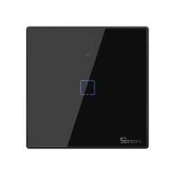 resigilat intrerupator inteligent cu touch sonoff t3 eu tx, wireless + rf 433, 1 canal, compatibil ios/android, amazon alexa/goo