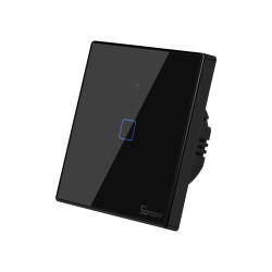 resigilat intrerupator inteligent cu touch sonoff t3 eu tx, wireless + rf 433, 1 canal, compatibil ios/android, amazon alexa/goo
