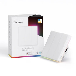 resigilat intrerupator smart sonoff t5-3c-86 wifi cu full touch (3 canale), lumina led 5a/1200w