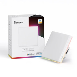 resigilat intrerupator smart sonoff t5-1c-86 wifi cu full touch (1 canal), lumina led 5a/1200w