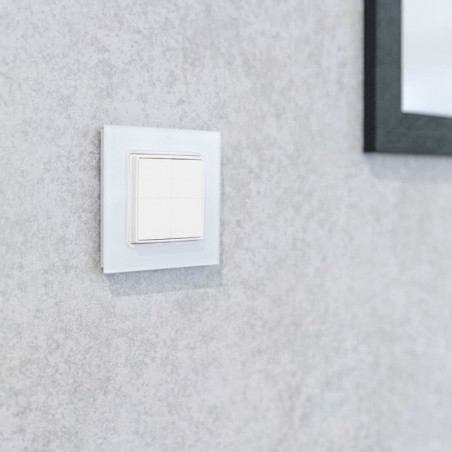 resigilat comutator de perete shelly blu wall switch 4 + rama pentru cadre legrand/shelly