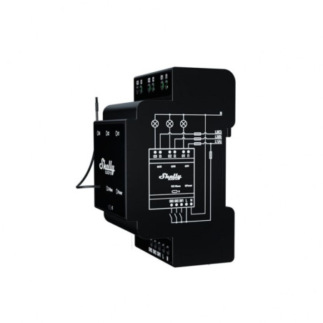 resigilat releu inteligent shelly qubino wave pro 3, 16a, 3 canale, contacte uscate, z-wave