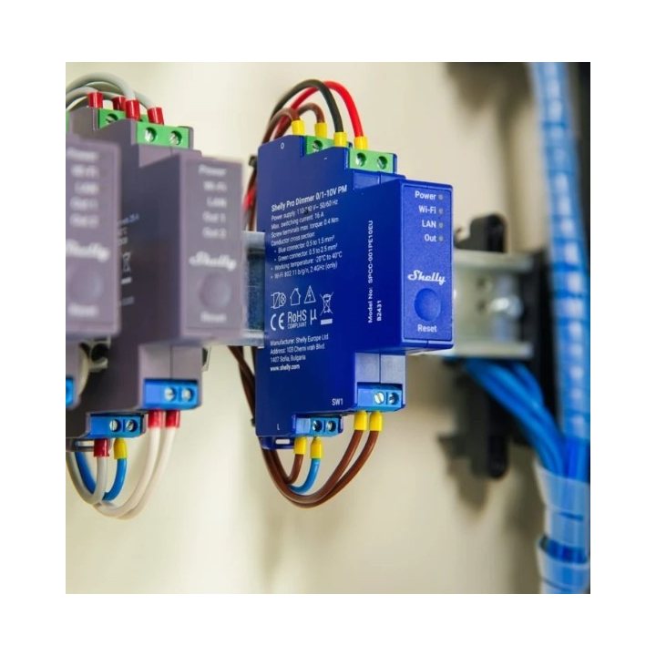 resigilat releu inteligent shelly pro dimmer 0-10v pm, wifi, bluetooth