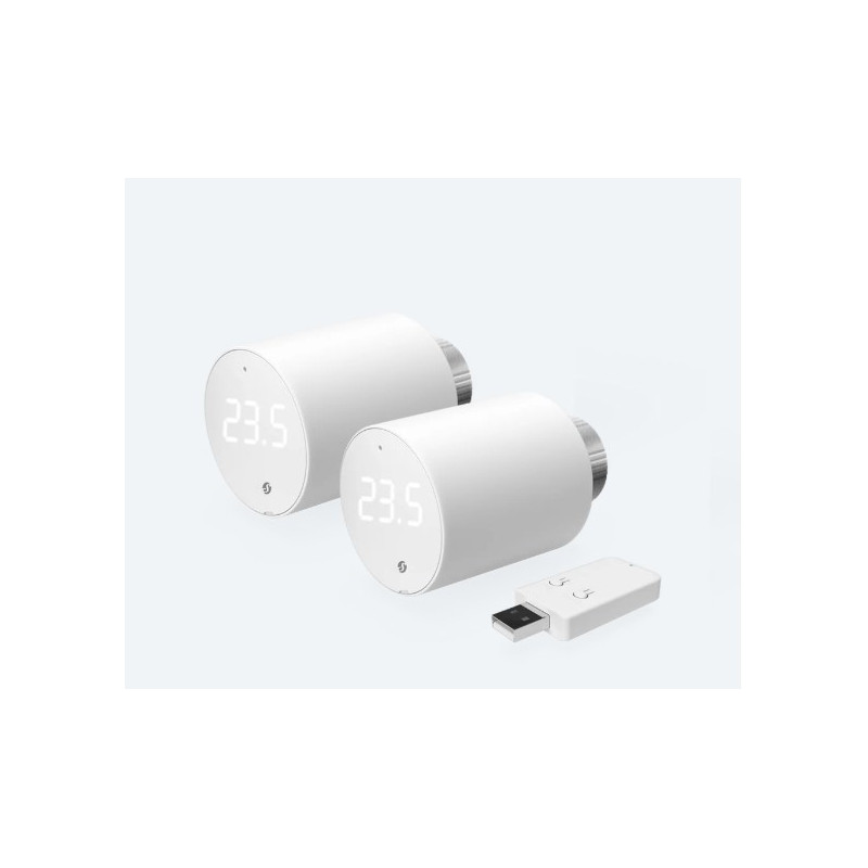 resigilat pachet de 2 valve termostatice pentru calorifer shelly blu trv, cu hub bluetooth inclus in pachet