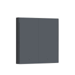 resigilat intrerupator inteligent aqara h1 double rocker, nu necesita nul, 2 canale, zigbee, gri (ws-euk02-g)