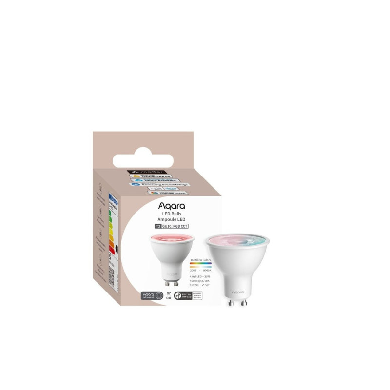 resigilat bec led rgb aqara bulb t2, gu10, 450 lumeni, thread, zigbee