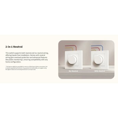 resigilat dimmer inteligent aqara light switch h2 eu gri (kd-r01d-g) , zigbee si thread