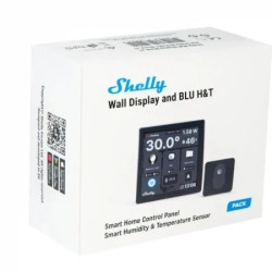 resigilat intrerupator smart cu touchscreen shelly wall display, wi-fi, negru bluethooth + h&t black