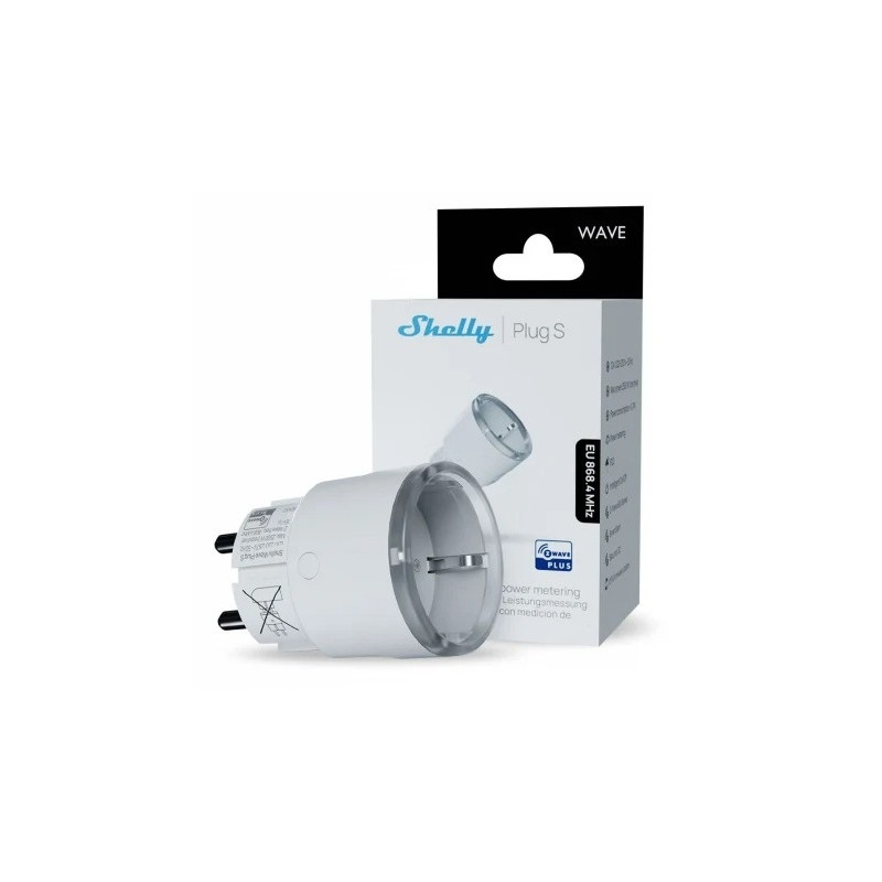resigilat priza inteligenta shelly wave plug s cu monitorizare consum, wifi, control aplicatie, compatibil amazon alexa, google 