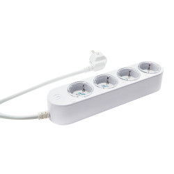 resigilat prelungitor inteligent cu 4 prize si masurare consum-shelly power strip 4 gen4 alb