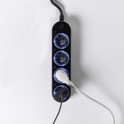 resigilat prelungitor inteligent cu 4 prize si masurare consum negru - shelly power strip 4 gen4