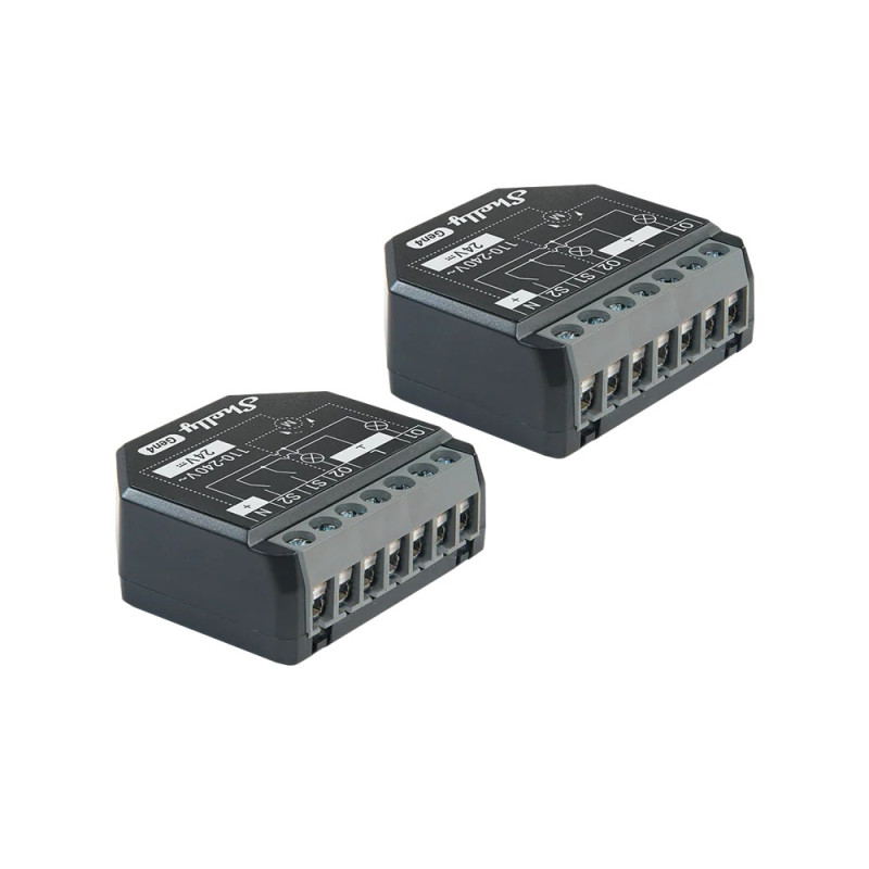 resigilat packet 2 relee inteligente shelly 2pm gen4, 2 canale, 2x10a, monitorizare consum, multiprotocol (wifi, bluetooth, matt