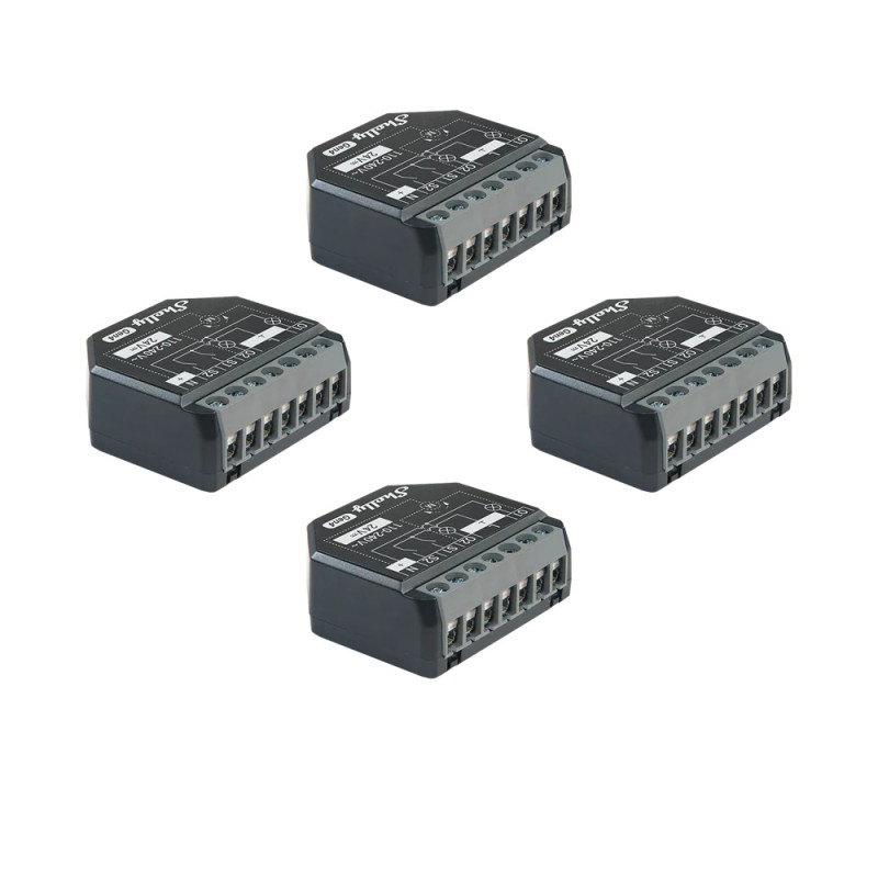 resigilat packet 4 relee inteligente shelly 2pm gen4, 2 canale, 2x10a, monitorizare consum, multiprotocol (wifi, bluetooth, matt