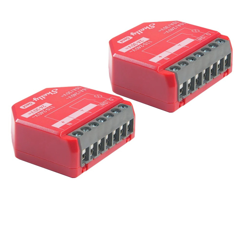 resigilat pachet de 2 x shelly 1pm gen4 - releu inteligent wifi, matter, zigbee, bluetooth cu masurare consum