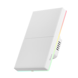 resigilat sonoff smart touch wall switch t5-2c-120 - intrerupator inteligent cu 2 canale, panou tactil, iluminare rgb si fe
