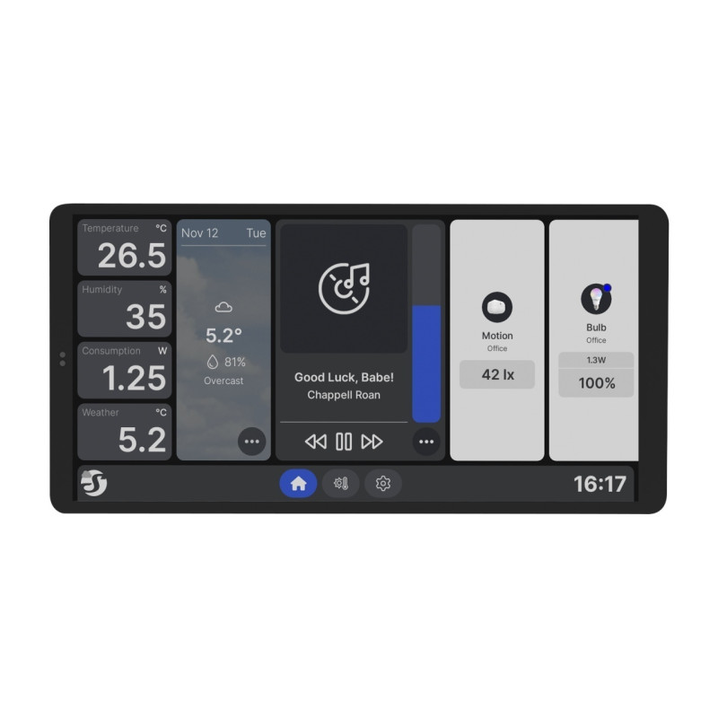 resigilat shelly wall display x2 black - panou de control smart home, ecran tactil 4", gateway bluetooth si senzori integrat