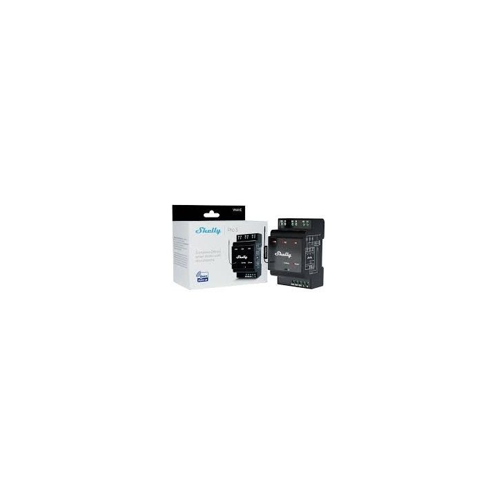 resigilat shelly wave pro 3 (2025) lr - releu profesional z-wave cu 3 canale, montaj pe sina din si tehnologie long range