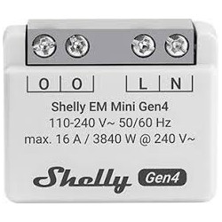 resigilat shelly em mini gen4 - monitor de energie monofazat, ultra-compact, wi-fi si bluetooth, chip shelly g4