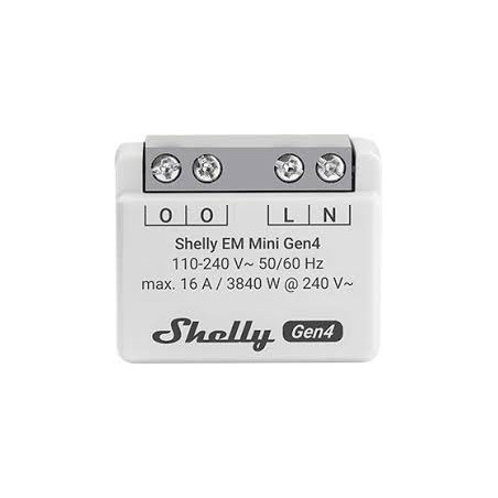 resigilat shelly em mini gen4 - monitor de energie monofazat, ultra-compact, wi-fi si bluetooth, chip shelly g4