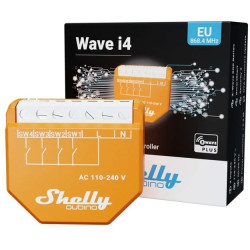 resigilat shelly wave i4 lr - controler inteligent de scene z-wave 800, long range, 4 intrari digitale