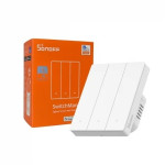 resigilat intrerupator inteligent sonoff zbm5-3c-80w, 3 canale, 10a, zigbee , alb
