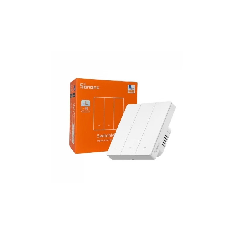 resigilat intrerupator inteligent sonoff zbm5-3c-86w, 3 canale, 10a, zigbee , alb