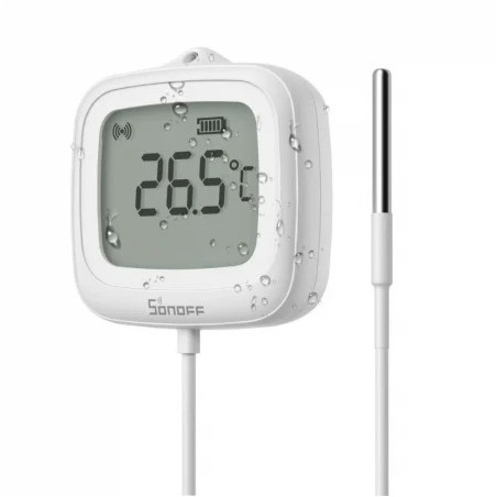 resigilat senzor de temperatura si umiditate sonoff snzb-02ld, zigbee 3.0