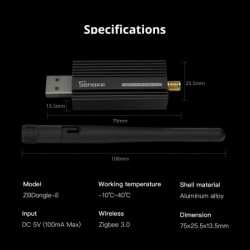 resigilat sonoff zbdongle-e - adaptor usb universal zigbee 3.0 pentru integrare smart home