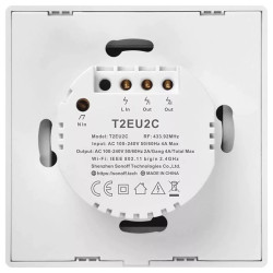 resigilat sonoff t2eu2c-rf - intrerupator inteligent tactil cu radiofrecventa, 2 canale