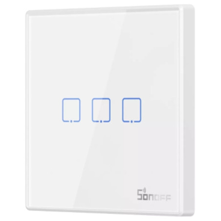 resigilat sonoff t2eu3c-rf - intrerupator inteligent tactil cu radiofrecventa, 3 canale