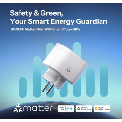 resigilat sonoff s61stpf(eu) - priza inteligenta matter cu monitorizare consum, protectie la suprasarcina si control wi-f