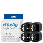 resigilat shelly plug m gen3 black (pachet 4 prize)- priza inteligenta wi-fi si bluetooth, monitorizare energie, procesor s