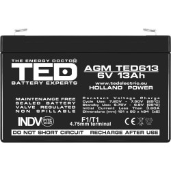 acumulator agm vrla 6v 13ah dimensiuni 151 x 50 x 94 mm f1 - ted003010 (10)
