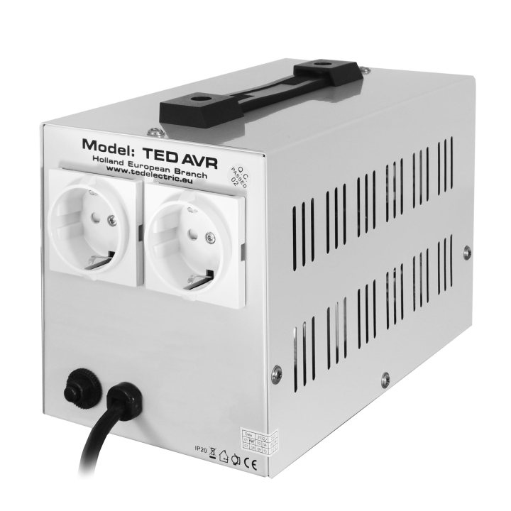 stabilizator retea maxim 1000va-avr lcd 2 iesiri schuko ted000040 (1/8)