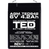 acumulator agm vrla 6v 4,2ah dimensiuni 70 x 47 x 100 mm f1 - ted002914 (20)