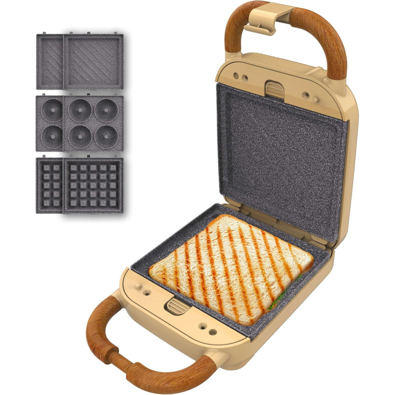 sandwich maker cecotec rock ntoast retro one, 3 in 1, 700w, sandwich, gofre, gogosi sandwich maker cecotec rock ntoast retro one, 3 in 1, 700w, sandwich, gofre, gogosi