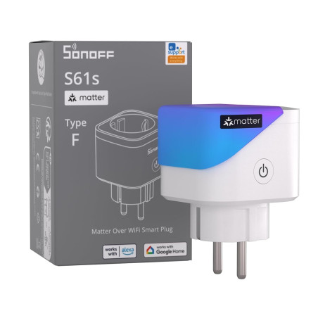 priza smart wifi sonoff s61stpf, 16a control smartphone, matter