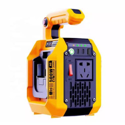 Invertor sinus pur 500W , cu baterii tip Makita, 2 X USB-C 18W×2 + USB 5V2A + reflector 500lm