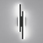 aplica de perete led rovo 1289-65, 65cm, 20w, lumina alb rece 6500 k, neagra