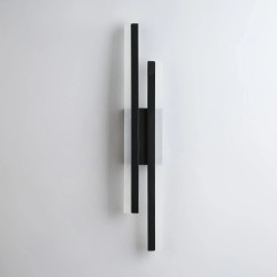 aplica de perete led rovo 1289-65, 65cm, 20w, lumina alb rece 6500 k, neagra