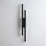 aplica de perete led rovo 1289-65, 65cm, 20w, lumina alb rece 6500 k, neagra
