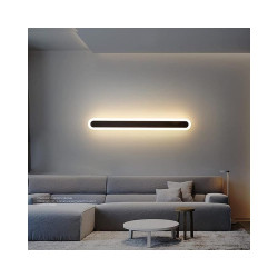 aplica de perete led rovo 1356-100, 100cm, 39w, 3 setari de lumina, 3000k 4000k 6000k, negru