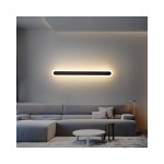 aplica de perete led rovo 1356-100, 100cm, 39w, 3 setari de lumina, 3000k 4000k 6000k, negru