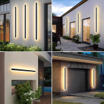 aplica de perete led rovo 2835-80, exterior interior, 80cm, 24w, lumina calda, ip65