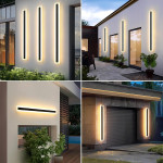 aplica de perete led rovo 2835-100, exterior interior, 100cm, 30w, lumina calda, ip65