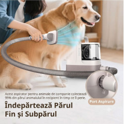 masina de tuns animale cu aspirare 9 in 1 rovotec allclean, functie uscator, caini, pisici, functie uscare, aspirator animale si