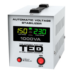stabilizator retea maxim 1000va-avr lcd 2 iesiri schuko ted000040 (1/8)